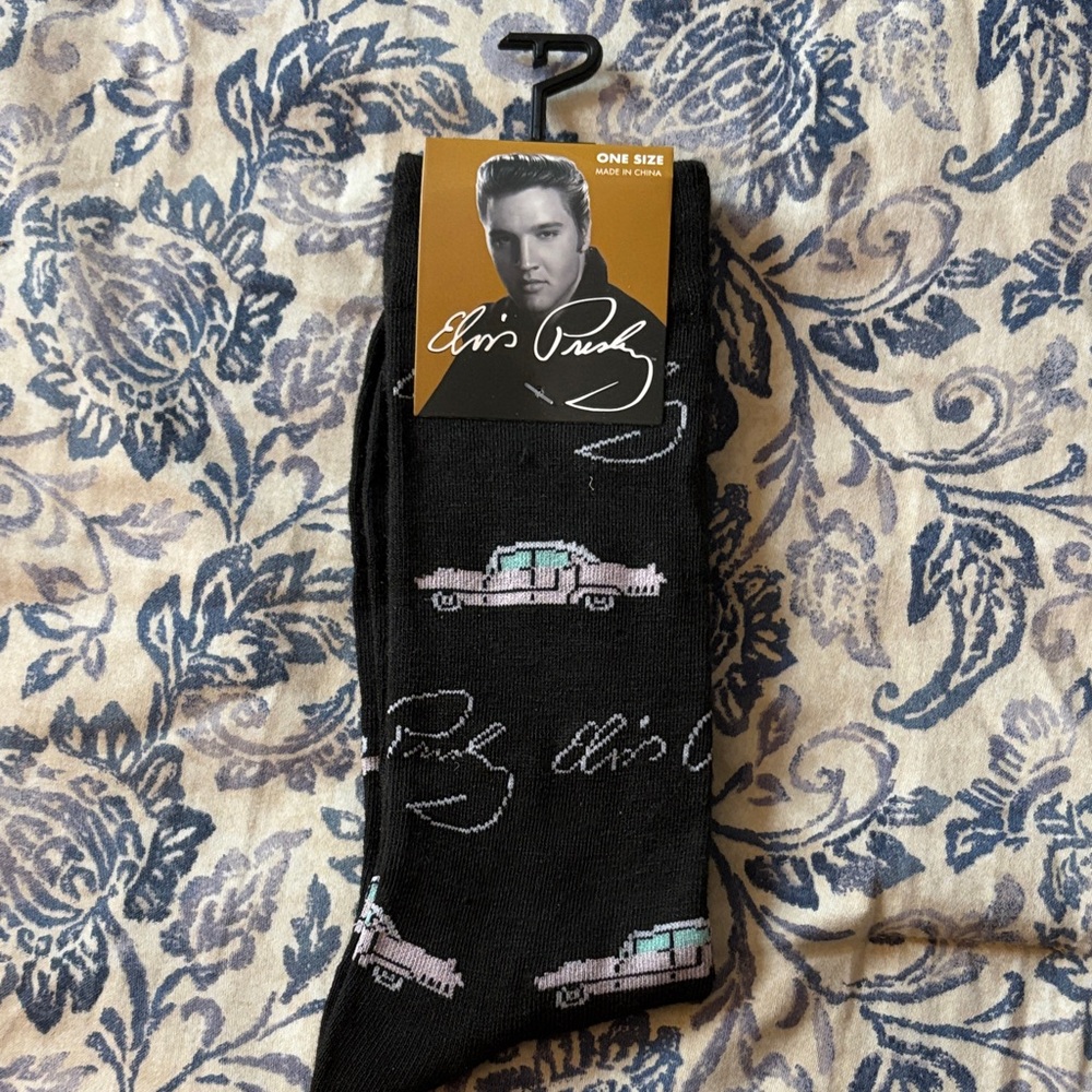Elvis Presley Black Casual Socks OS New